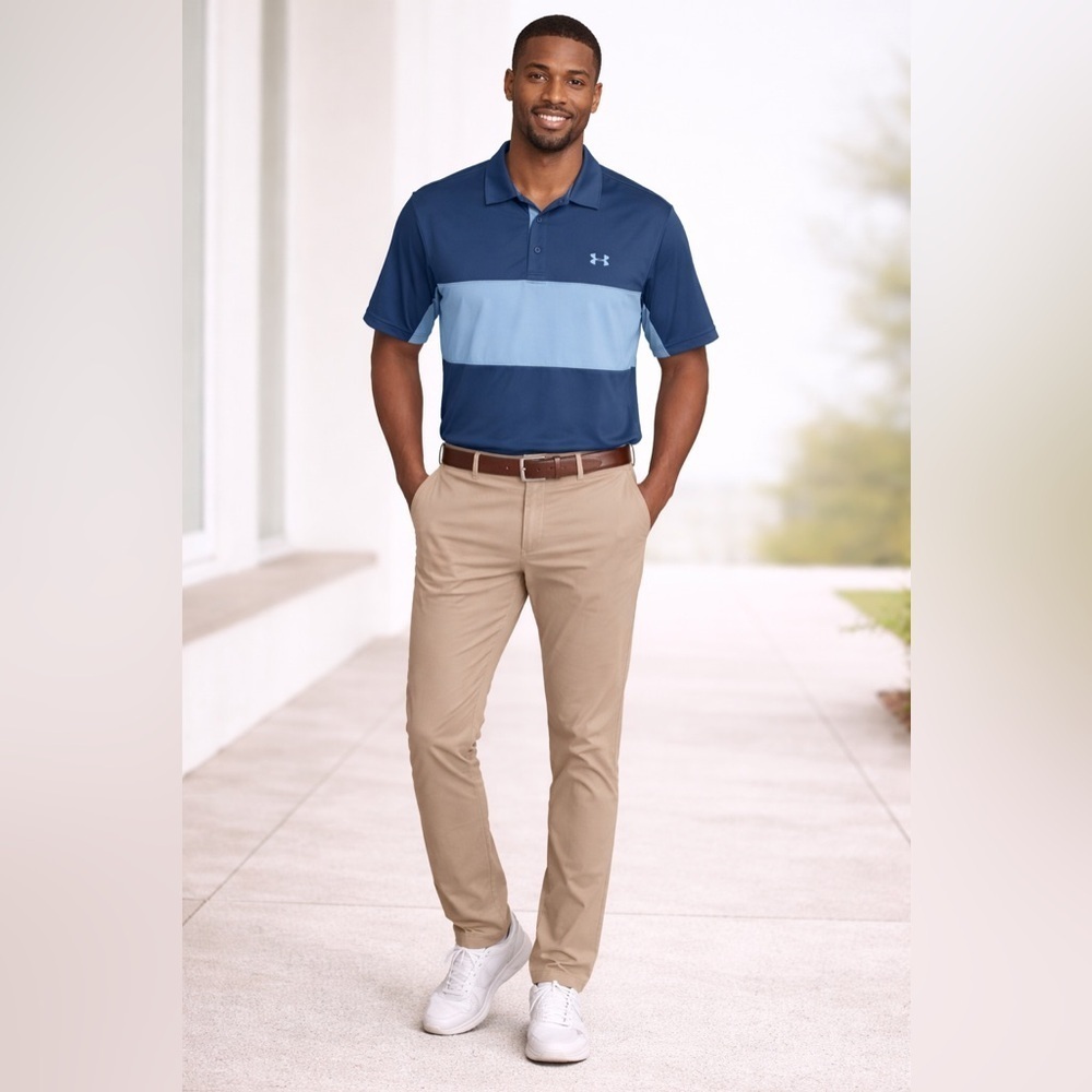 Under Armour UA Shirt Men's Performance Colorblock Playoff Polo Blue XL